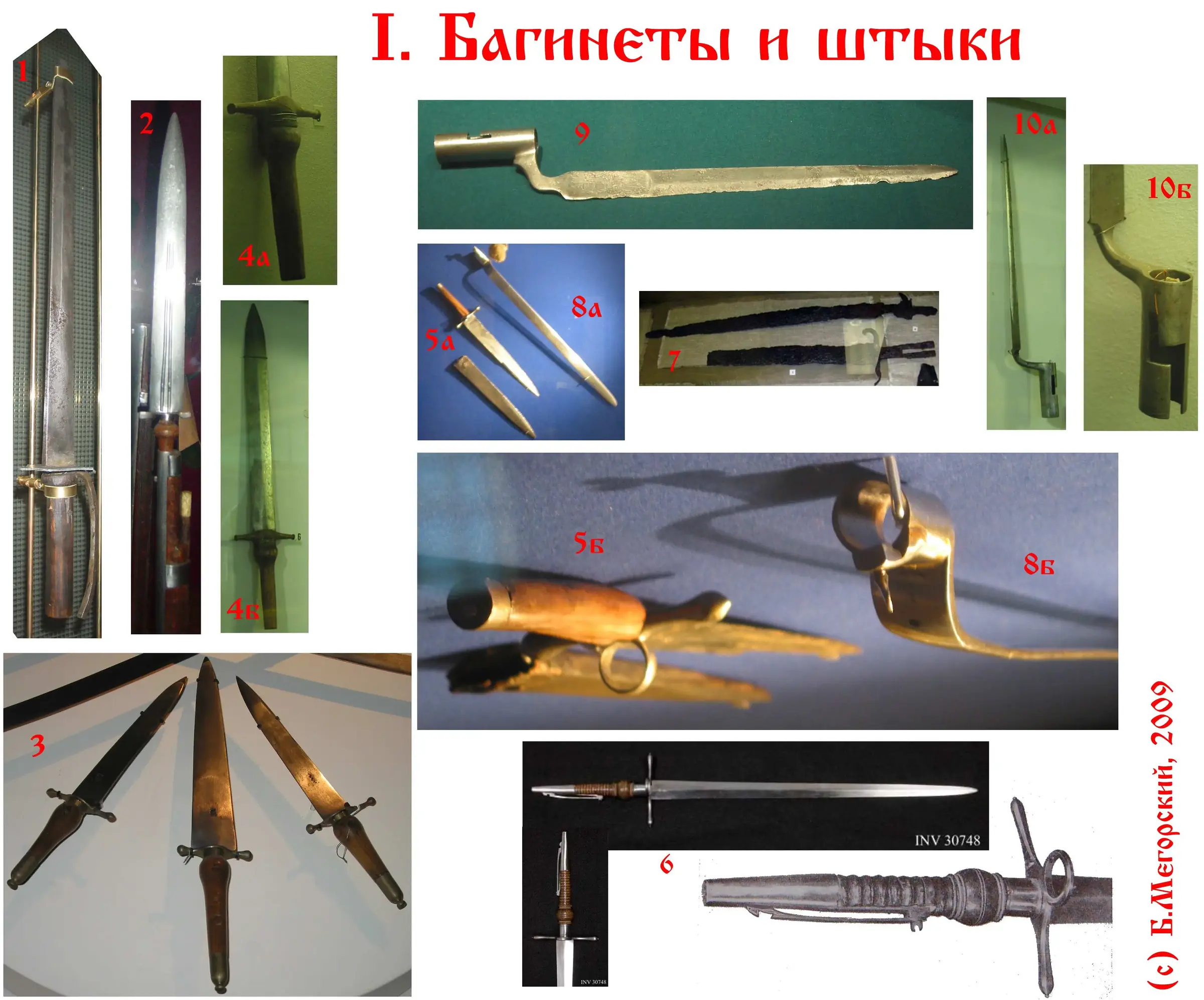 Рисунок I. Багинеты и штыки