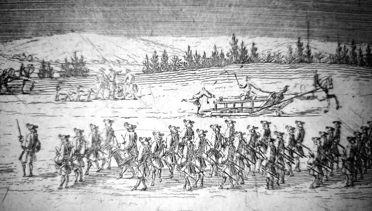 Фрагмент гравюры П. Пикарта «Похороны адмирала Ф. А. Головина в 1706 г.»