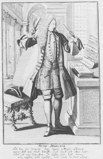 Weigel, Christoff (1654–1725). Дирижер и фагот из серии «Musicalisches Theatrum». 1720 г. Изображение 1 из 2.