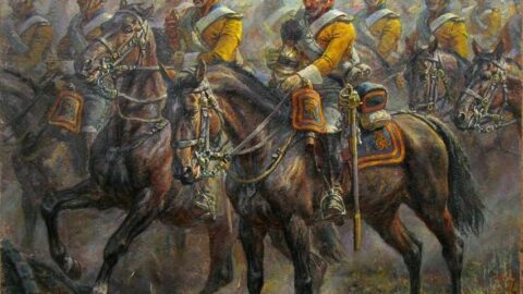 Саксонские кирасиры полка Гард дю Кор (Garde du Corps) в Бородинском сражении, 7 сентября 1812 года.